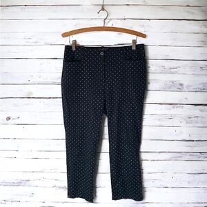 Talbots black curvy polka dot stretch capri cropped slacks pants 10